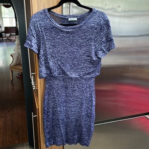 All in one never worn knit dress with cut out peel thru back opening